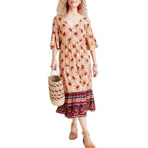 FAITHFUL THE BRAND x ANTHROPOLOGIE Women’s Melia Tiered Midi Floral Dress